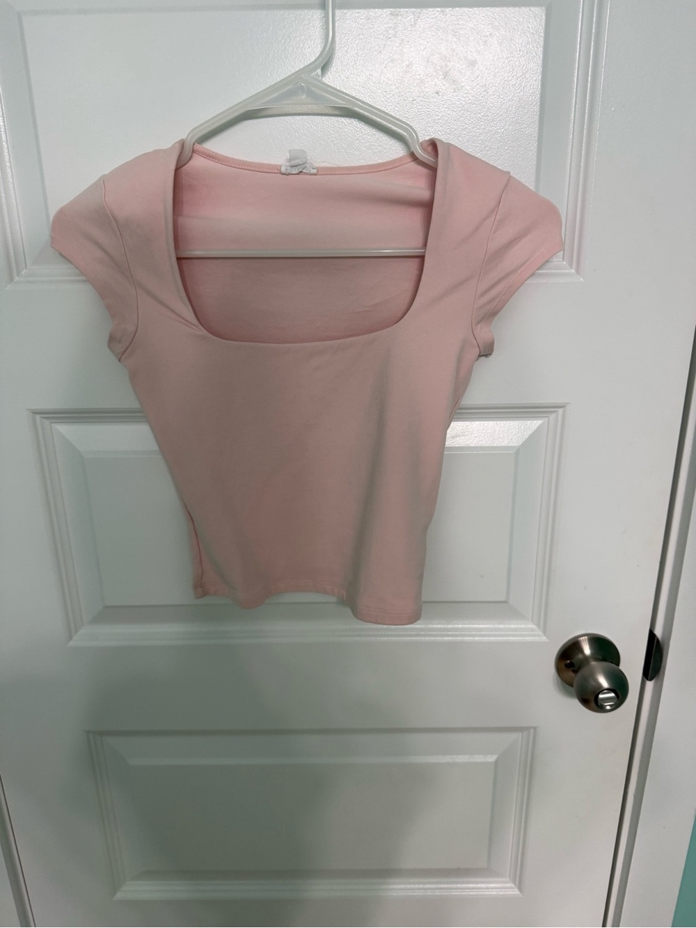 Garage Light Pink Square-Neck Crop Top